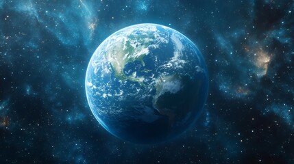 Fototapeta premium Planet earth rotating in space with north and south america visible