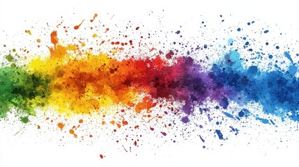 Vibrant Splash of Colorful Paint on a White Background