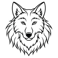 wolf silhouette line art vector