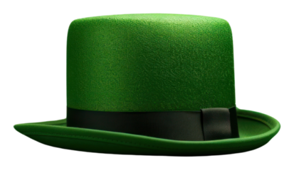 PNG Green shamrock and hat with copy space on green background celebration headwear clothing.