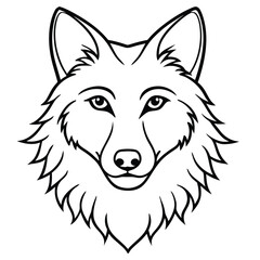 wolf silhouette line art vector