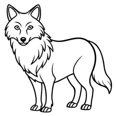 wolf silhouette line art vector