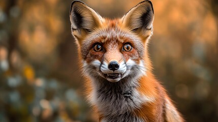 Close-Up of a Fox's Startled Face with Open Mouth and Backward Ears