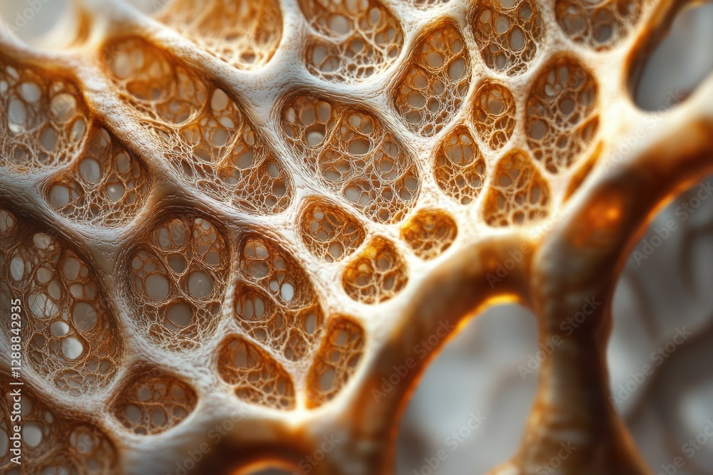Poster intricate, organic network resembling bone structure or coral, detailed and textured.