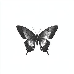 Obraz premium Monochrome Butterfly Illustration