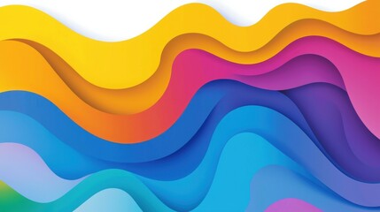 Vibrant Colorful Waves Abstract Background in Vector Art Design