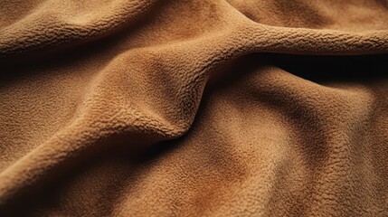 Fototapeta premium Close-up of brown suede fabric texture