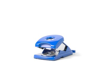 Blue hole punch paper on a white background. with clipping path
