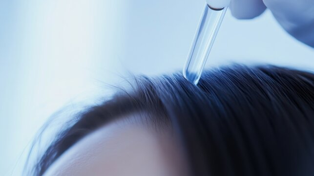Hair restoration session in a minimalist clinic. Featuring rejuvenation and advanced non-invasive regrowth techniques