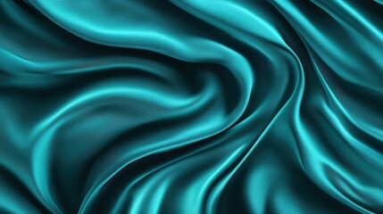 Obraz premium Dark teal velvet fabric with soft folds and waves