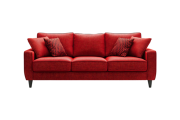 Modern luxury comfortable sofa isolated on a transparent background.