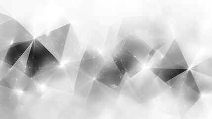 Abstract geometric polygonal shapes with light and connecting lines
