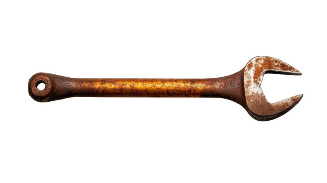 Closeup of a rusty pipe, industrial decay with blue and green background rusty