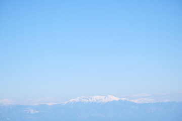 Blue sky and snowy mountain views
