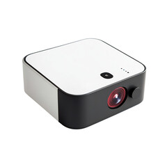 Obraz premium A Sleek Portable Projector with Wireless Connectivity Isolated on Transparent Background