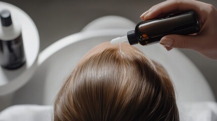 Fototapeta premium Hair restoration session in a modern wellness center. Featuring rejuvenating treatments and expert care