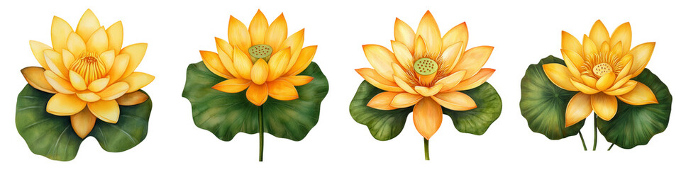 Obraz premium Golden Yellow Lotus Flower Symbolizing Enlightenment and Beauty