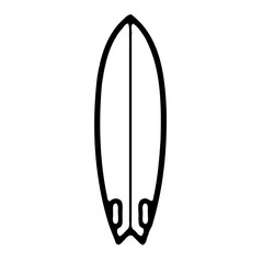 Simple Surfboard Line Art Graphic Illustration