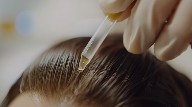 Hair restoration session in a peaceful, modern clinic. Featuring rejuvenation and regrowth