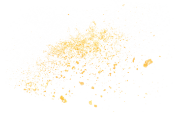 Biscuit crumbs flying, isolated on white, clipping path