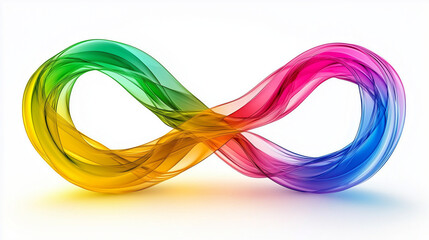 Gradient abstract infinity symbol for autism day awareness, isolated on background with copy space