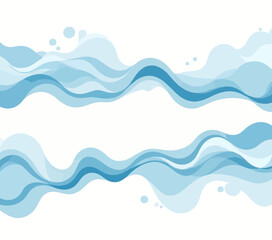 Fototapeta premium Abstract light and dark blue wave design on white