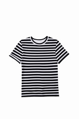 Black white striped t-shirt isolated on white background