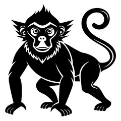 Editable Monkey Silhouette Vector Perfect for Logos & Prints.