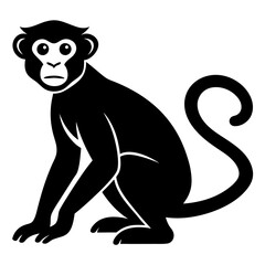 Modern Monkey Silhouette Icon High-Resolution Vector File.