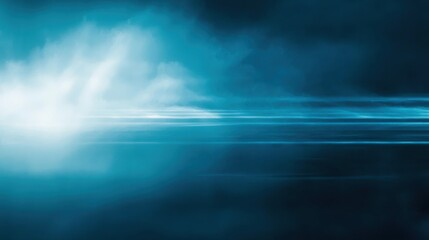Ethereal Blue Abstract Background with Soft Light and Mist Effects