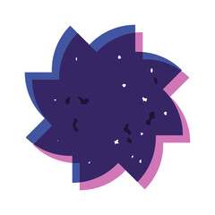 Artistic grunge risograph floral element