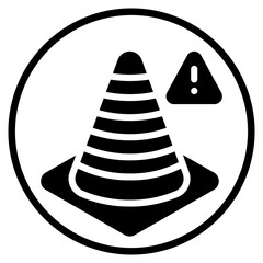 traffic cone glyph icon