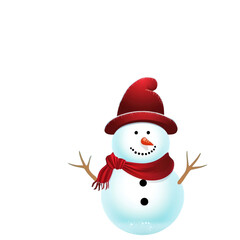 Isolated Snowman Cartoon