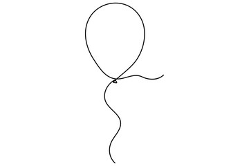 Elegant continuous one line drawing of a balloon minimalistic outline vector illustration for creative designs
