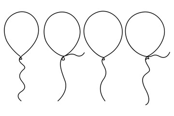 Elegant continuous one line drawing of a balloon minimalistic outline vector illustration for creative designs

