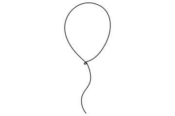 Elegant continuous one line drawing of a balloon minimalistic outline vector illustration for creative designs
