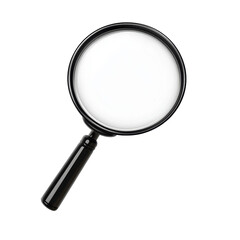 Isolated Magnifying Glass with Black Handle