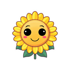 Isolated Cartoon Sunflower