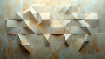 The Textured Wall Displays Geometric Shapes Made From Squares