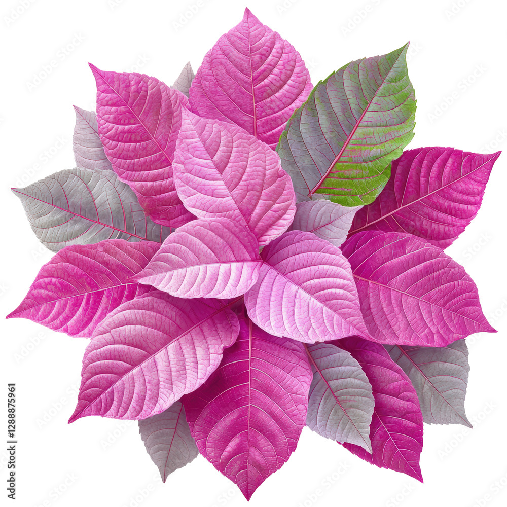 Poster pink and green points abstract design with shapes and patterns for background or decoration isolated