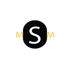 MS m s creative modern letter icon SM unique artistic logo design template