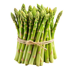 Fresh Green Asparagus Spears isolated on transparent background