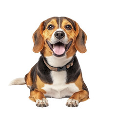 Dog portrait against black background with focus on eyes and fur texture for animal photography isolated on transparent background..