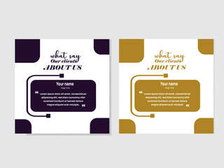 Creative customer feedback social media post web banner template.Experience shared by our clints.Business service rating poster square banner web layout template set.