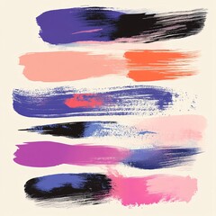 Abstract Brush Strokes Featuring Layered Colors and Shades