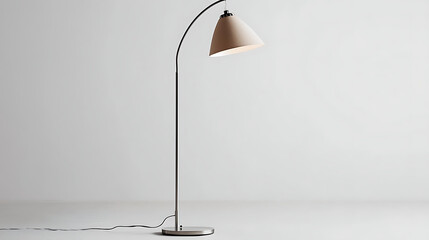 A lamp is sitting on a white floor. generated using AI