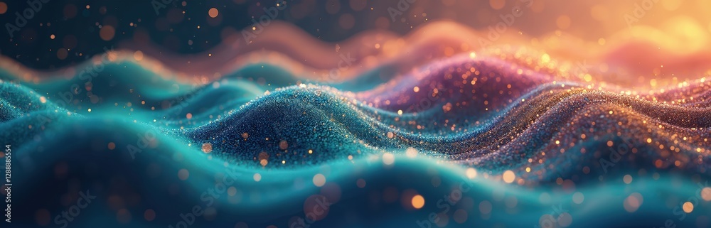 Poster abstract big data analysis background with vibrant flowing colors represent data sets. visual repres