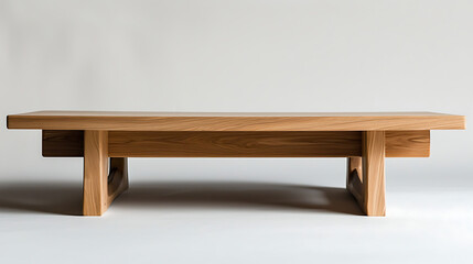 Fototapeta premium A wooden table with a white background. generated using AI