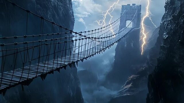 Suspension Bridge at Lightning Gap,footage,hd,4k