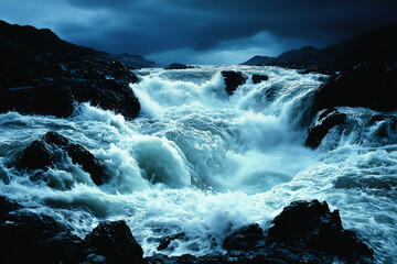 Obraz premium waterfall scenes: capturing the power and beauty of waterfalls explore te